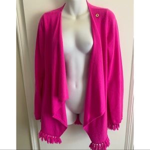 Lilly Pulitzer Alina Magenta Cardigan/wrap RARE -w/defect-size Large
